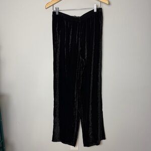Cut Loose Black Velvet Full Length Wide Leg Womens Pants Size Medium